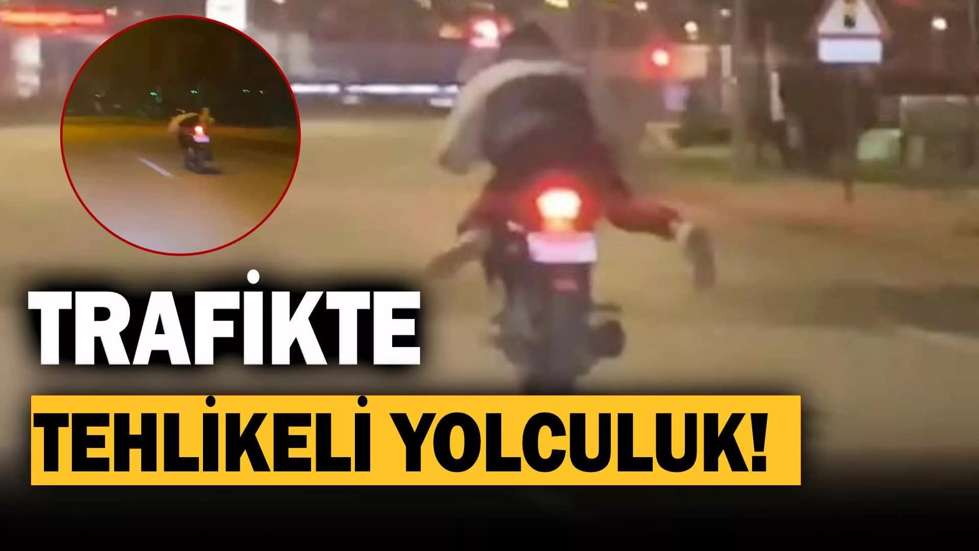 Karabük'te Motor Üzerinde Tehlikeli Yolculuk