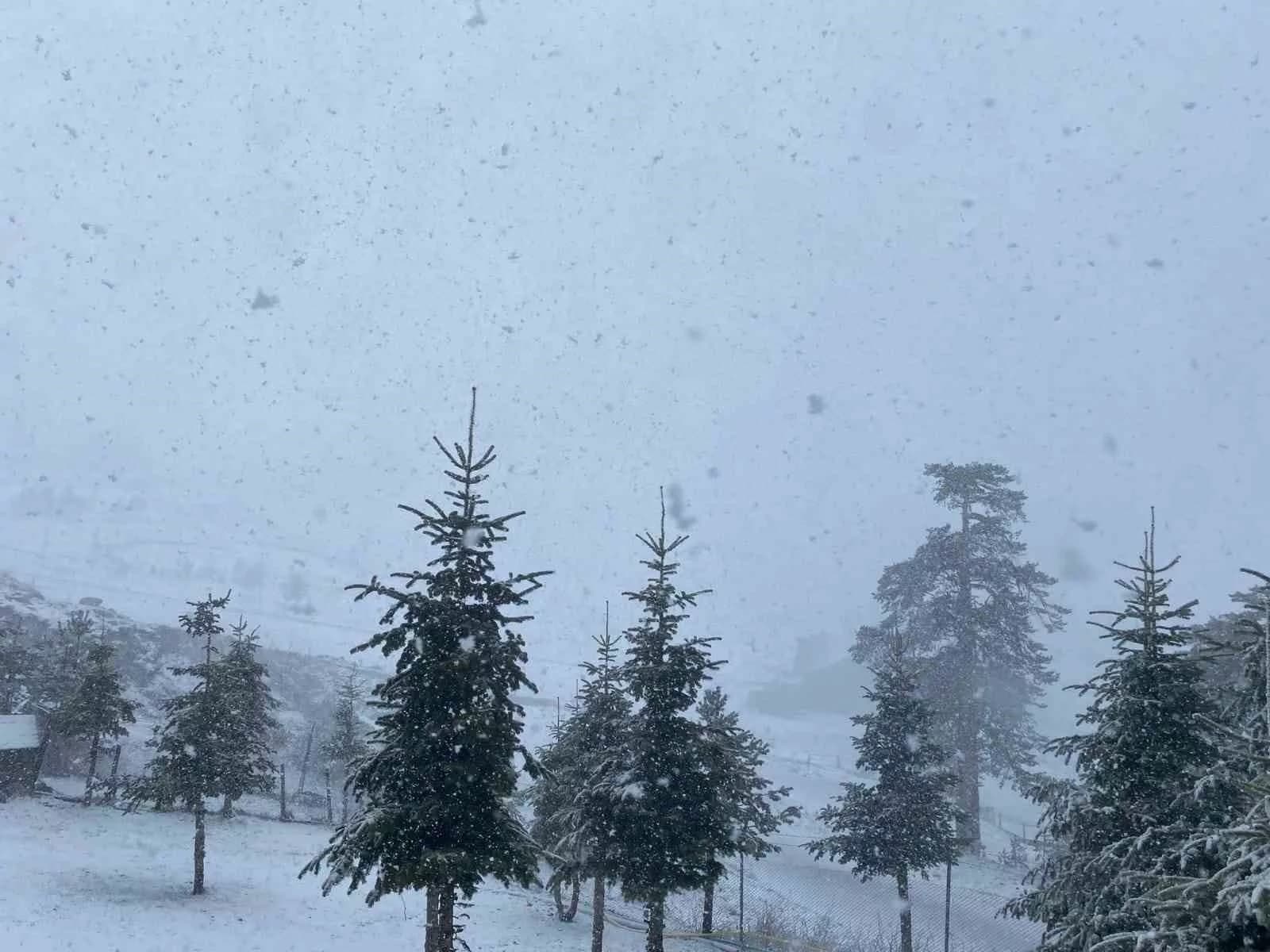 Bolu’da Nisan ayında lapa lapa kar yağışı
