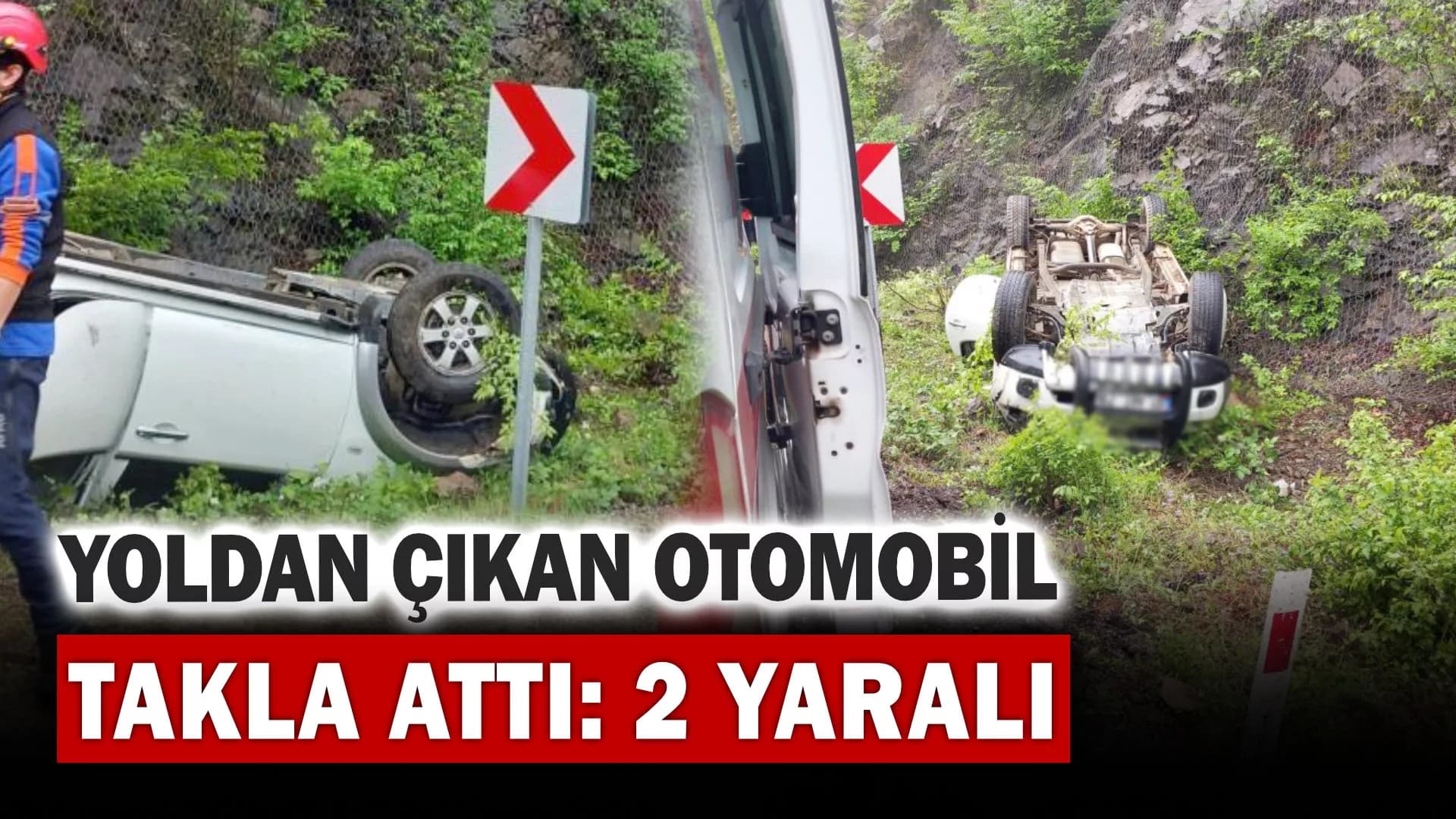 Yoldan Çıkan Otomobil Takla Attı
