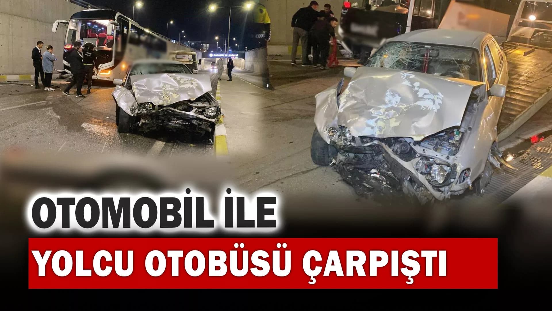 Otomobil karşı şeride geçip yolcu otobüsü ile çarpıştı: 2 yaralı