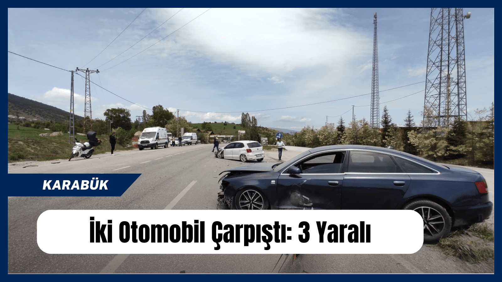Karabük'te iki otomobil çarpıştı: 3 yaralı