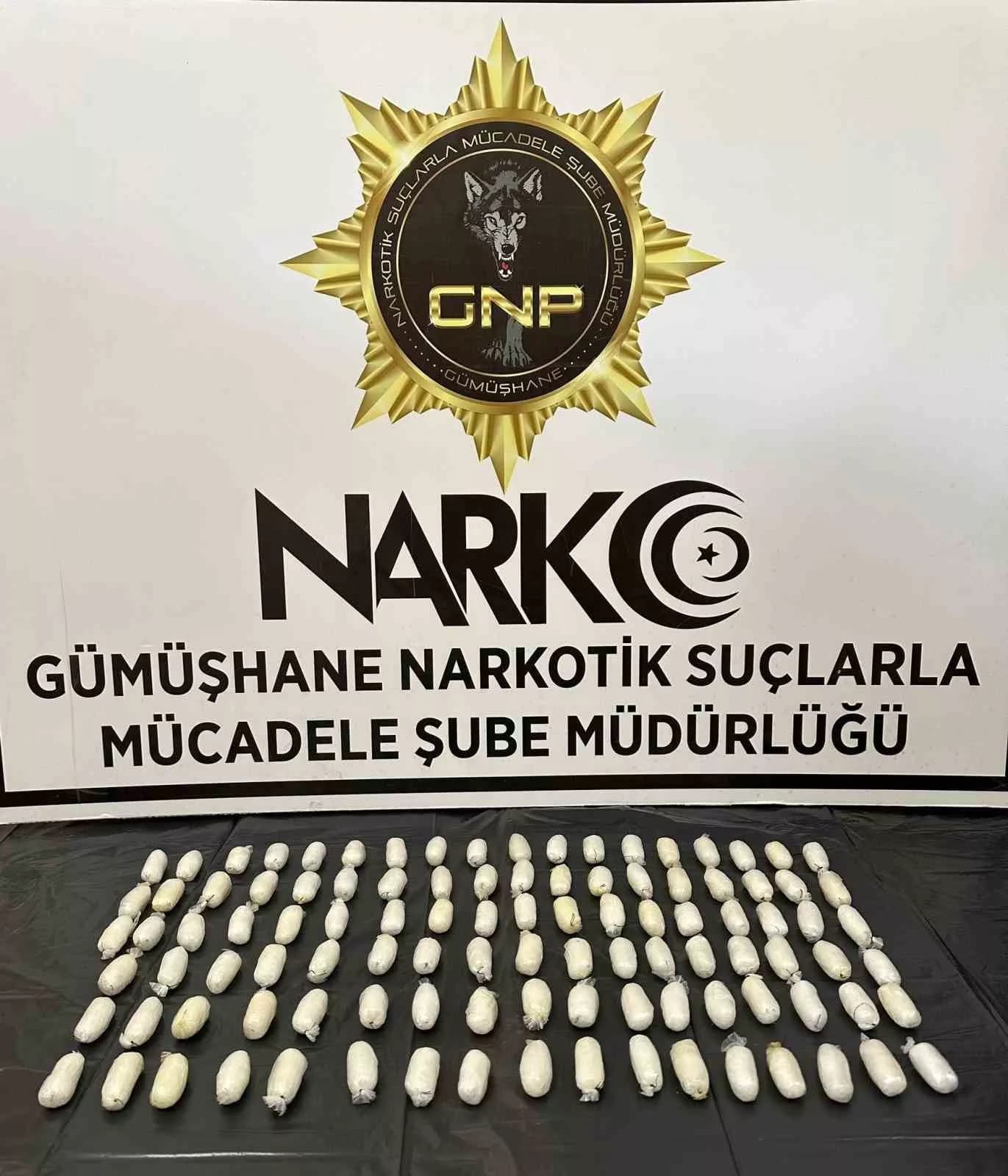 Gümüşhane’den uyuşturucu karnında bile olsa geçit yok