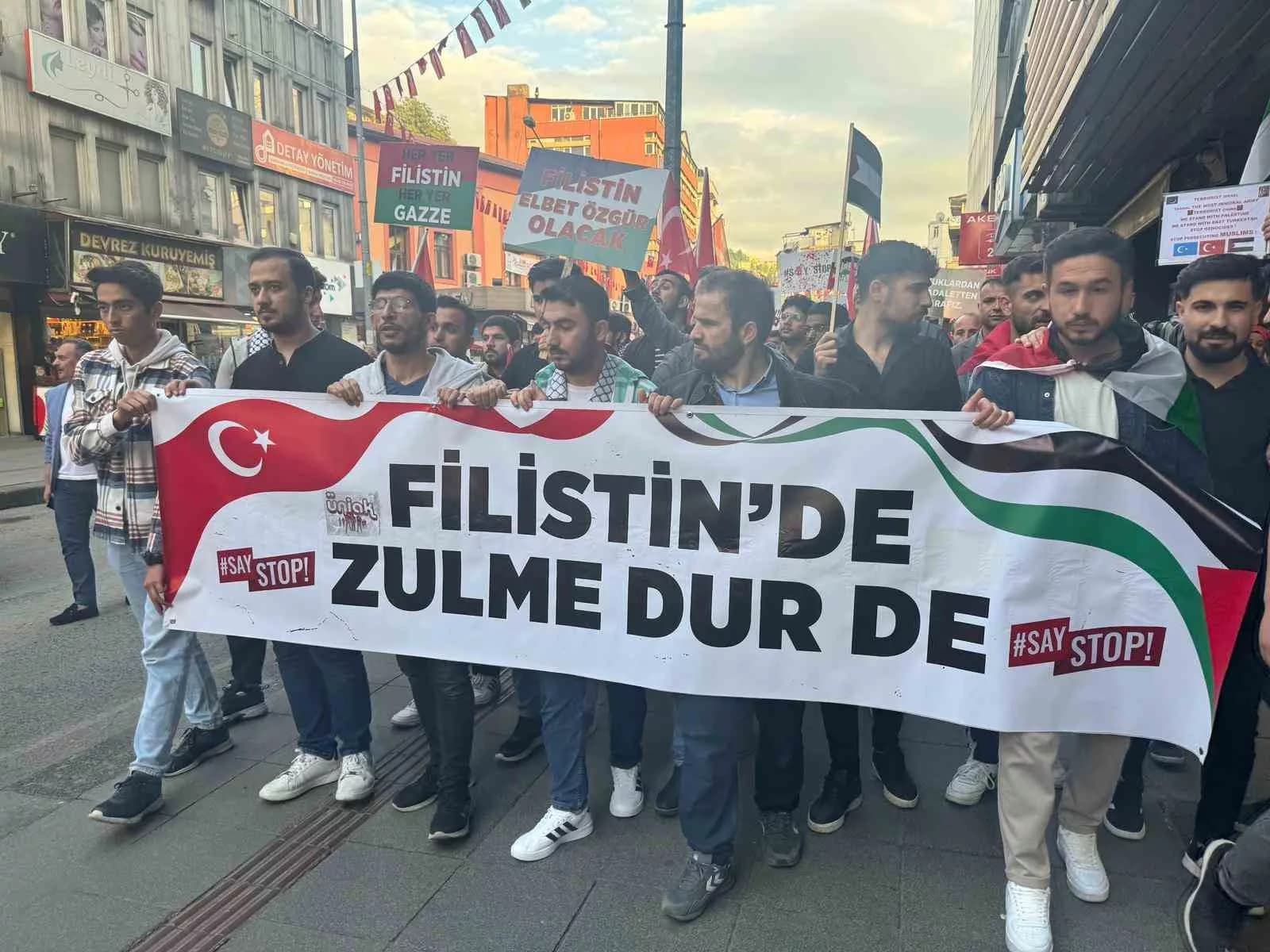 Zonguldak’ta Filistin’e destek yürüyüşü
