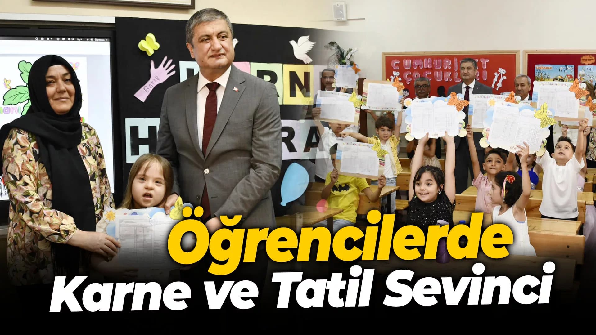 Öğrencilerde Karne ve Tatil Sevinci