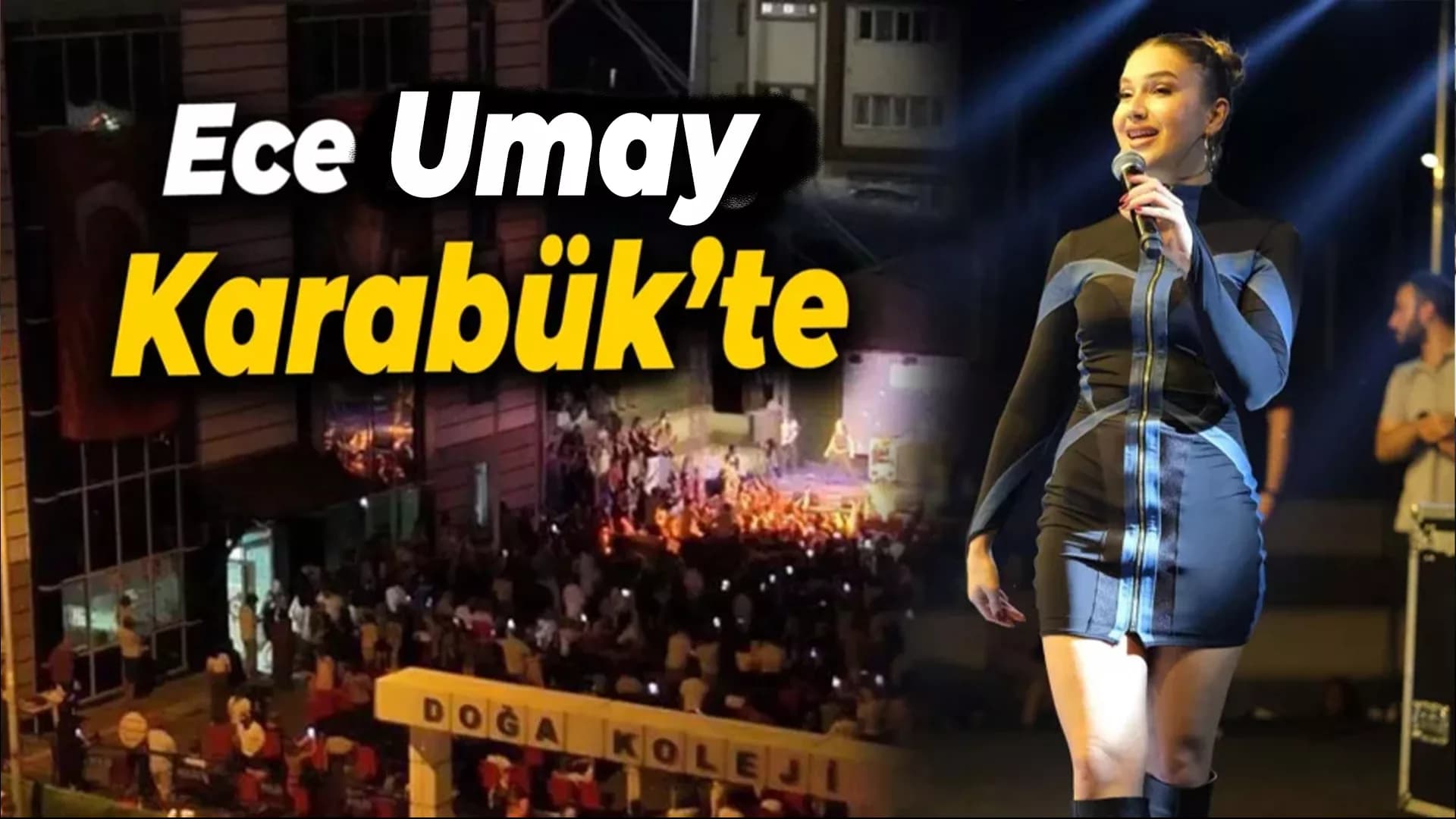Ünlü şarkıcı Ece Umay, öğrenciler için sahne aldı