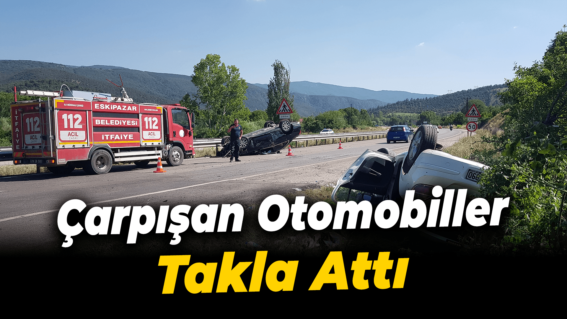 Karabük'te çarpışan iki otomobil takla attı: 1 ölü, 5 yaralı