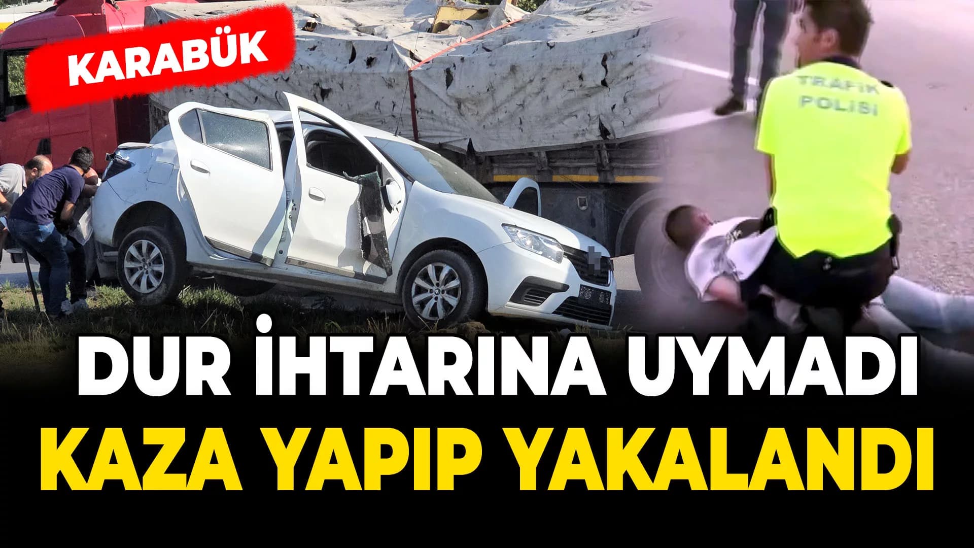Polisin dur ihtarına uymayıp kaçan 3 kişiden biri kaza yapınca yakalandı