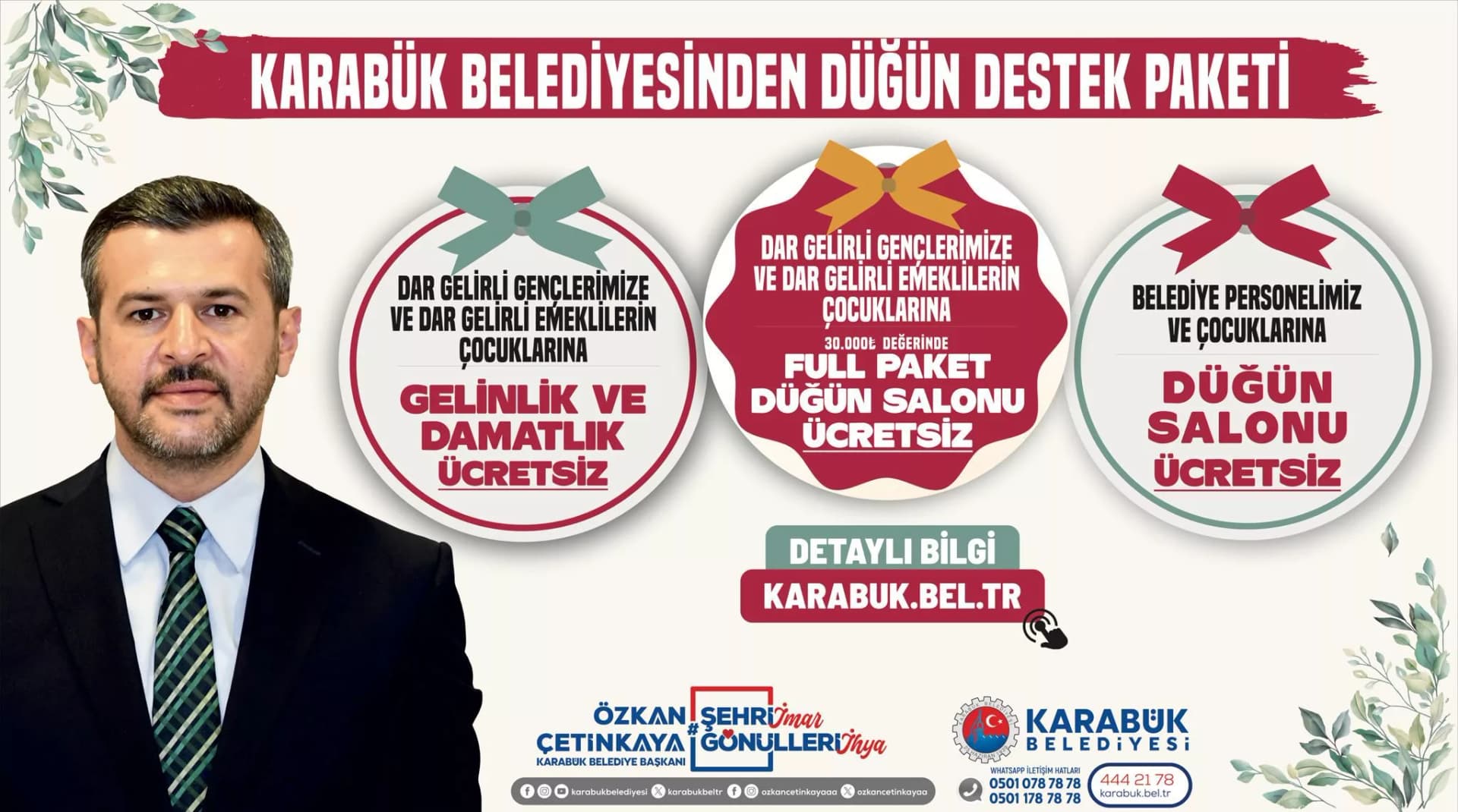 Karabük Belediyesi'nden Düğün Destek Paketi