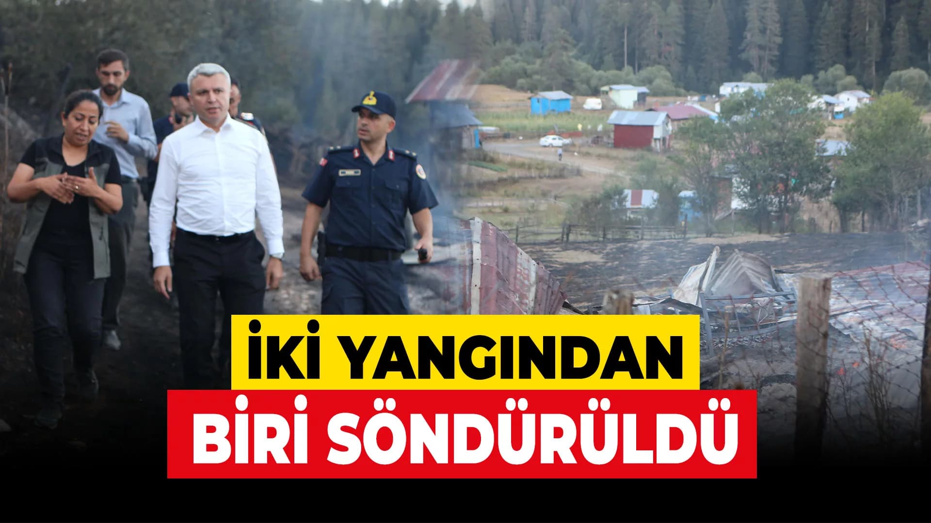 Karabük'teki iki yangından biri söndürüldü