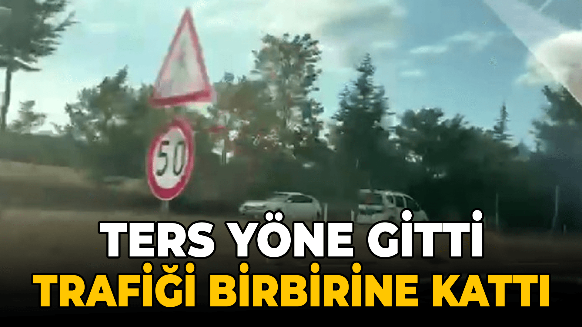 Ters yönden giden ticari araç cep telefonuyla görüntülendi