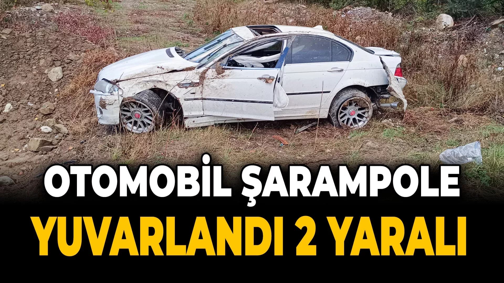 Yoldan Çıkan Otomobil Şarampole Devrildi: 2 Yaralı