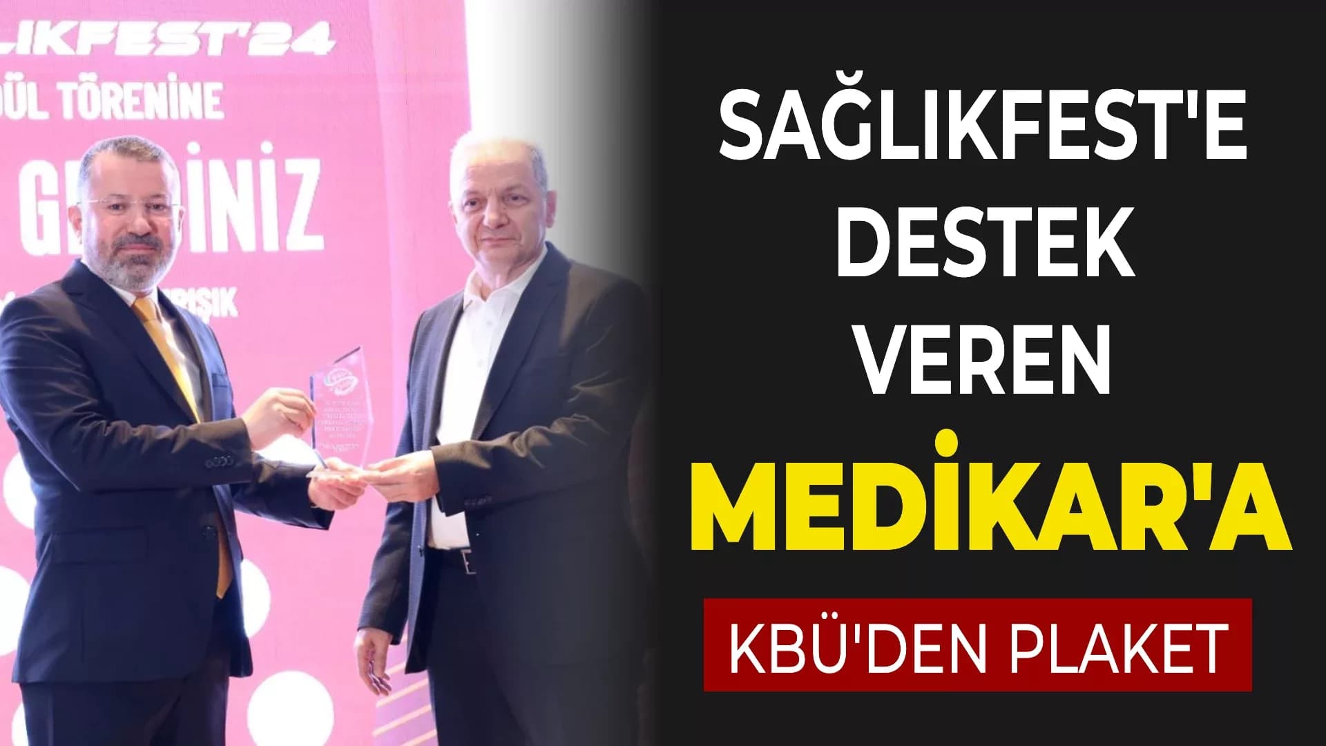 Sağlık Bilimleri Festivaline destek veren Medikar Hastanesi'ne plaket