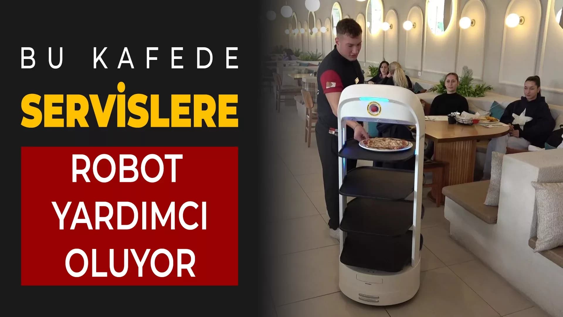 Bu kafede servislere robot yardımcı oluyor