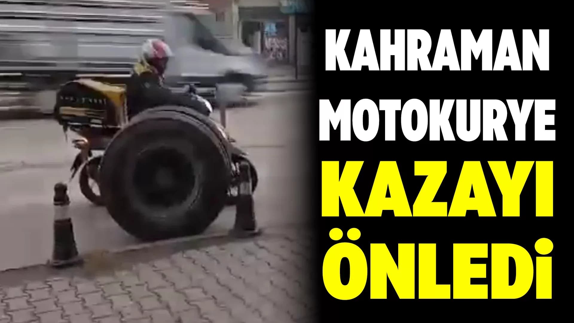 Karabük'te Kamyondan Fırlayan Lastiği Motokurye Yakaladı