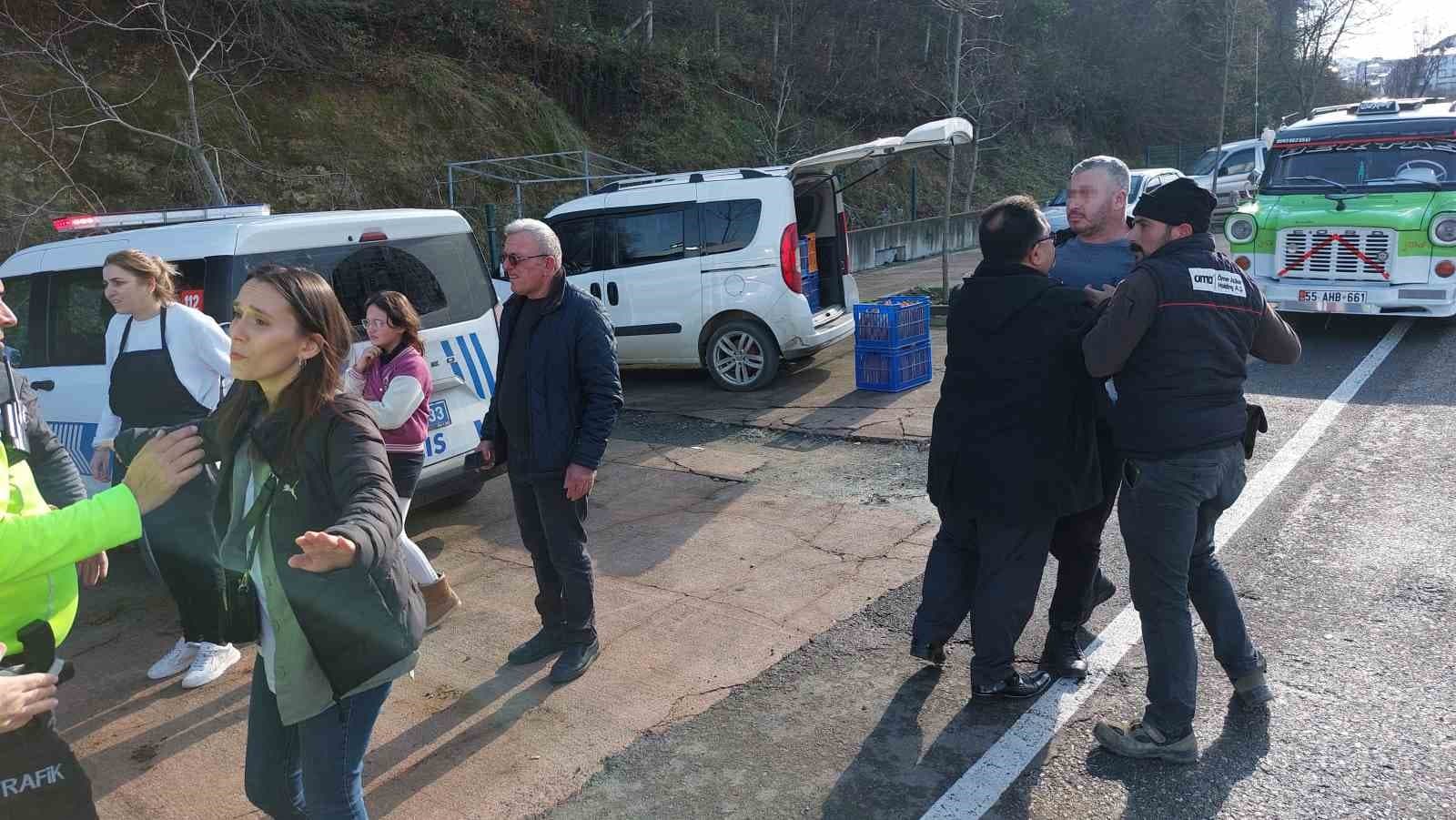 Samsun’da 6 kişinin yaralandığı kaza sonrası gergin anlar