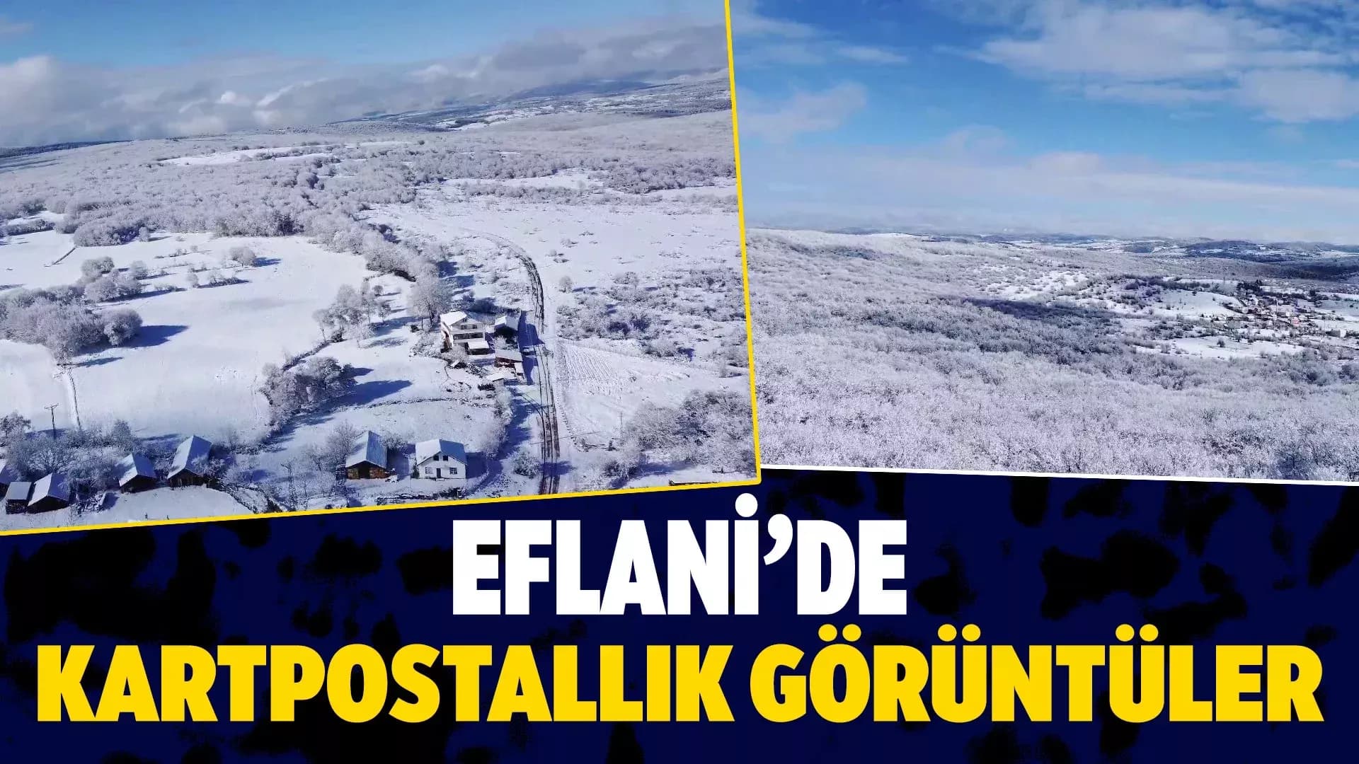 Eflani'de karlı köy manzaraları mest etti