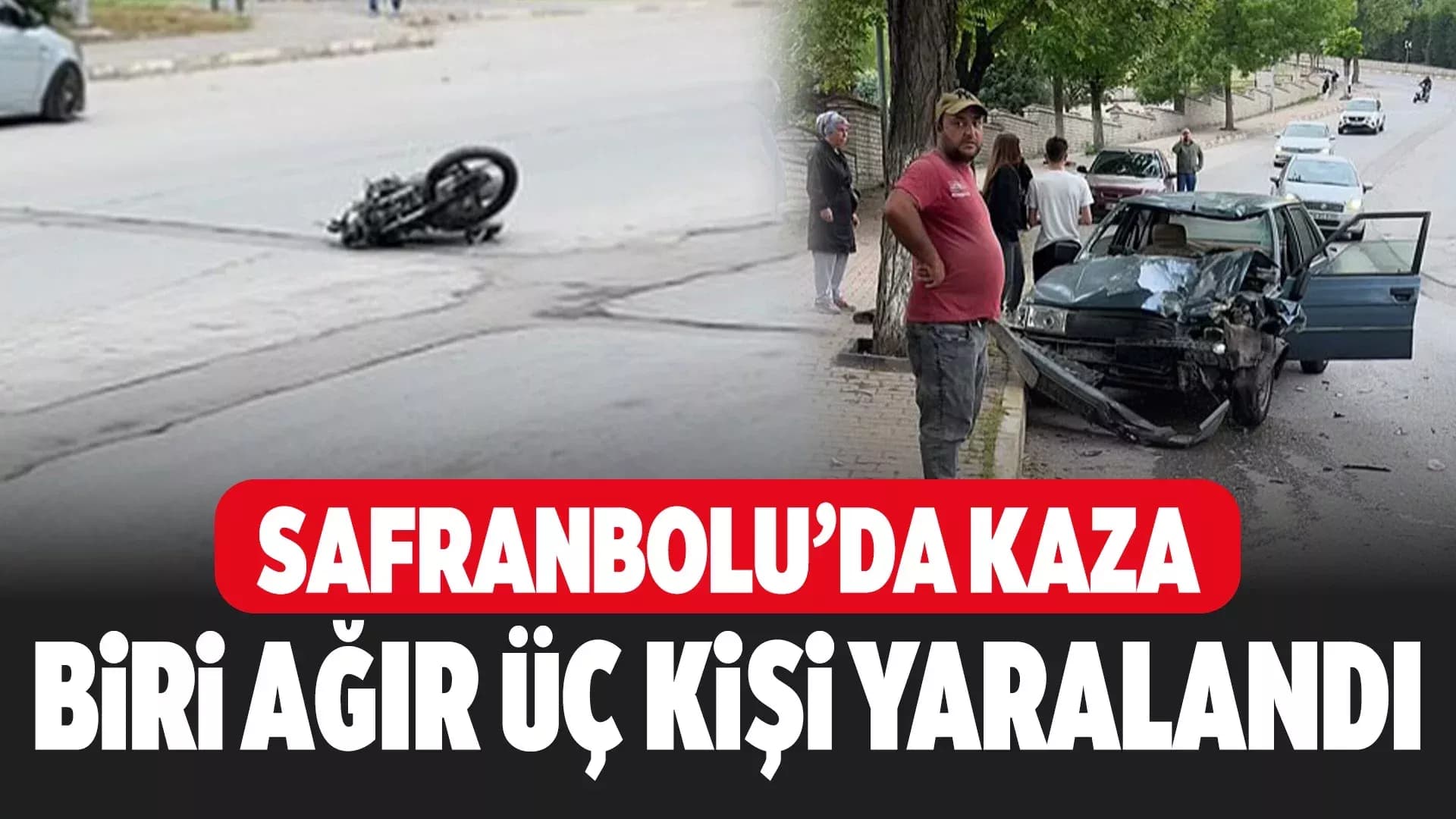 Safranbolu’da Motosiklet ile Otomobil Çarpıştı