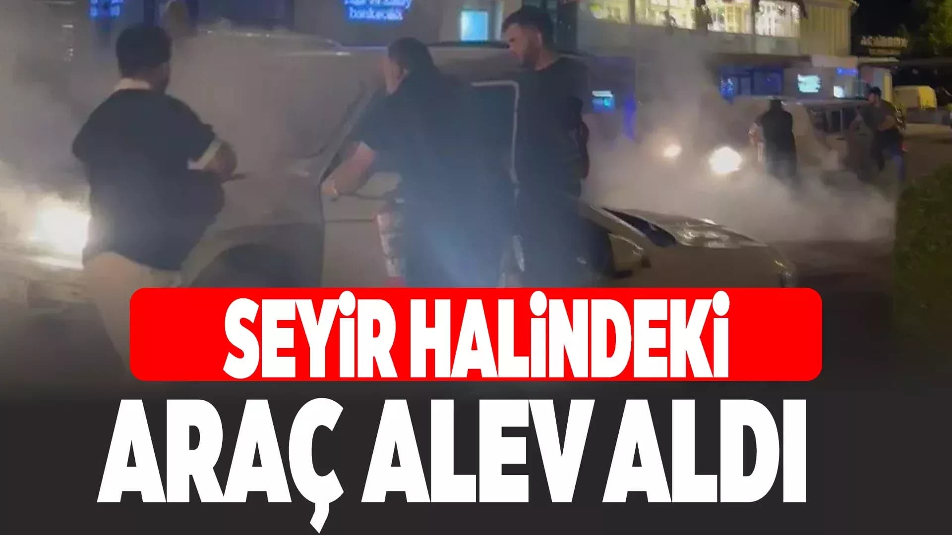 Safranbolu'da seyir halindeyken alev alan otomobilin yardımına vatandaşlar yetişti