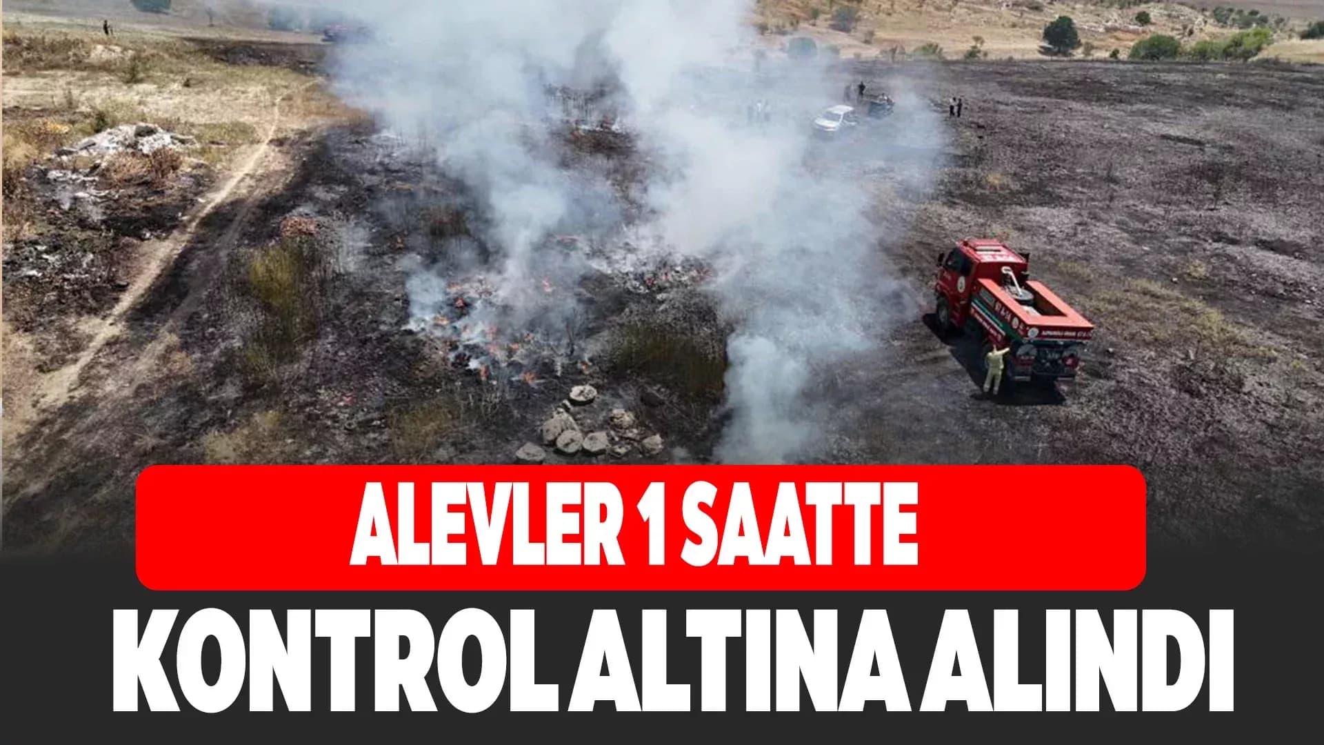 Ot yangınında 3 dönümlük alan zarar gördü