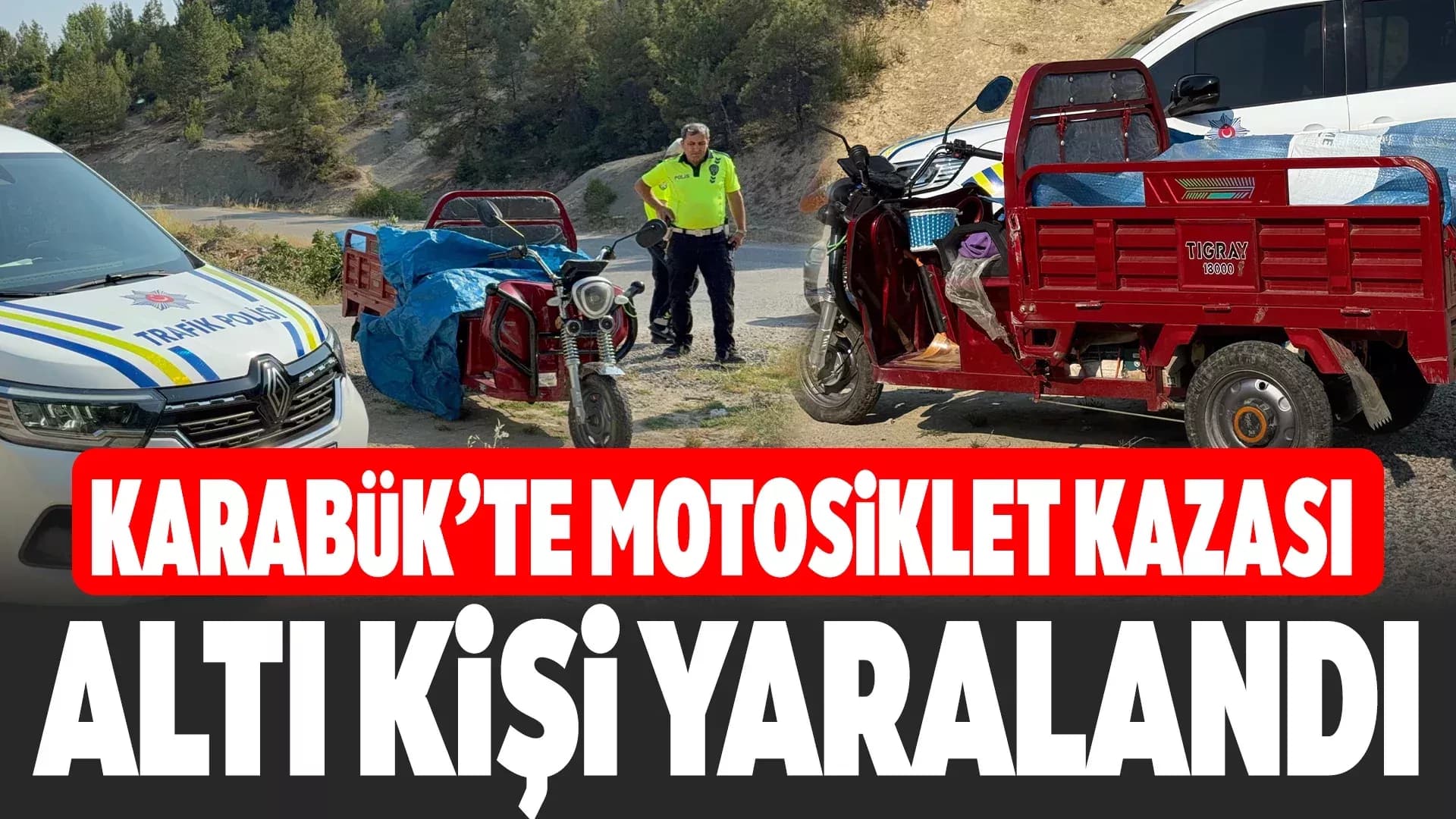 Karabük'te 3 tekerlekli motosiklet devrildi: 6 kişi yaralandı