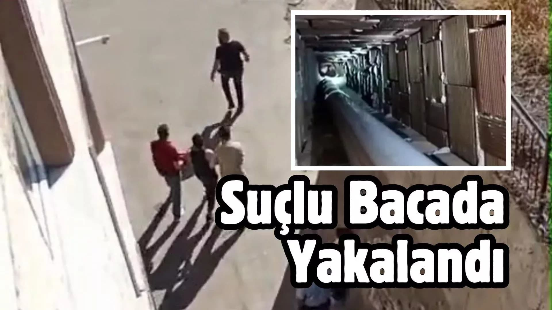 Polise yakalanmamak için girdiği bacada sıkıştı