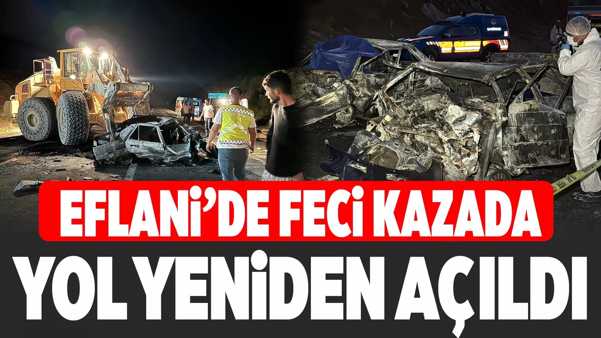 Alev topuna dönen otomobillerden geriye demir yığınları kaldı