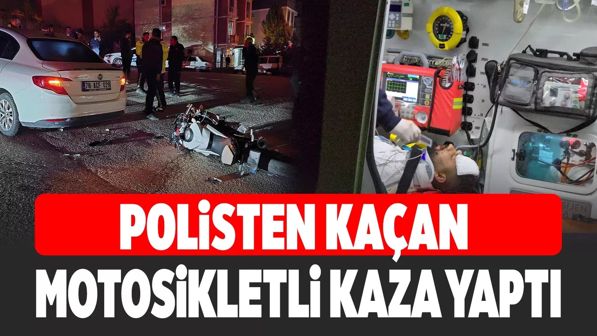 Karabük'te polisten kaçan motosiklet otomobile çarptı: 2 yaralı