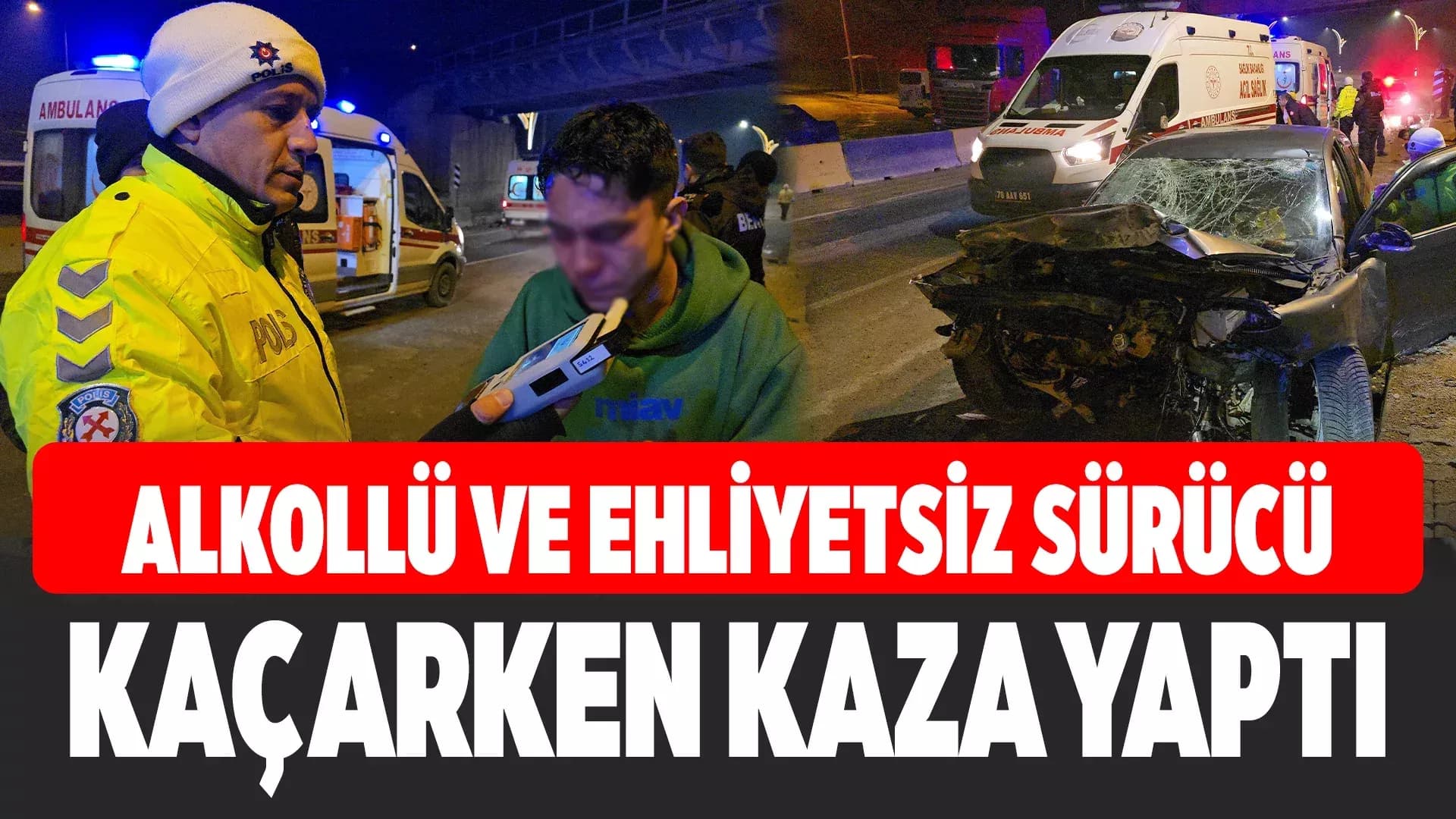 Karabük'te Polisten Kaçan Alkollü Sürücü Kaza Yapınca Yakalandı