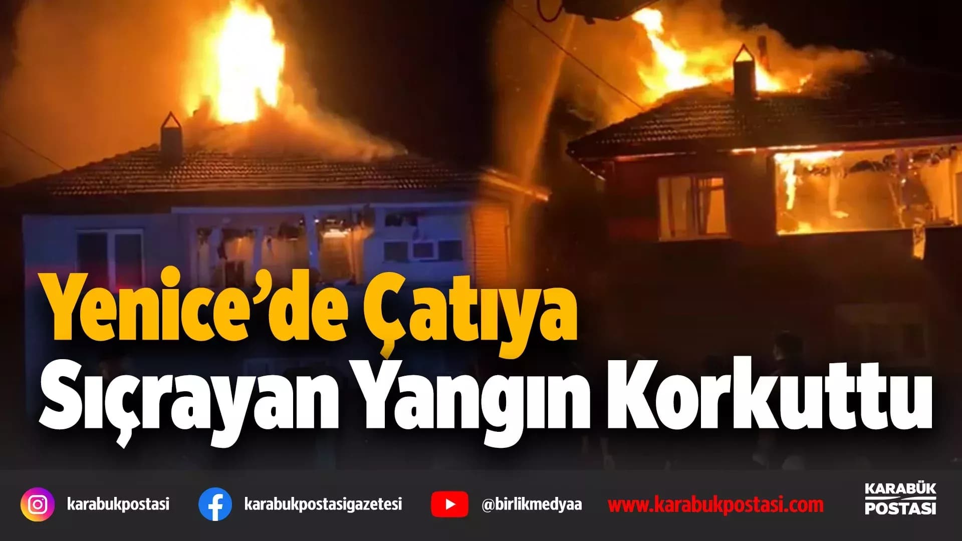 Yenice'de İki Katlı Evde Korkutan Yangın