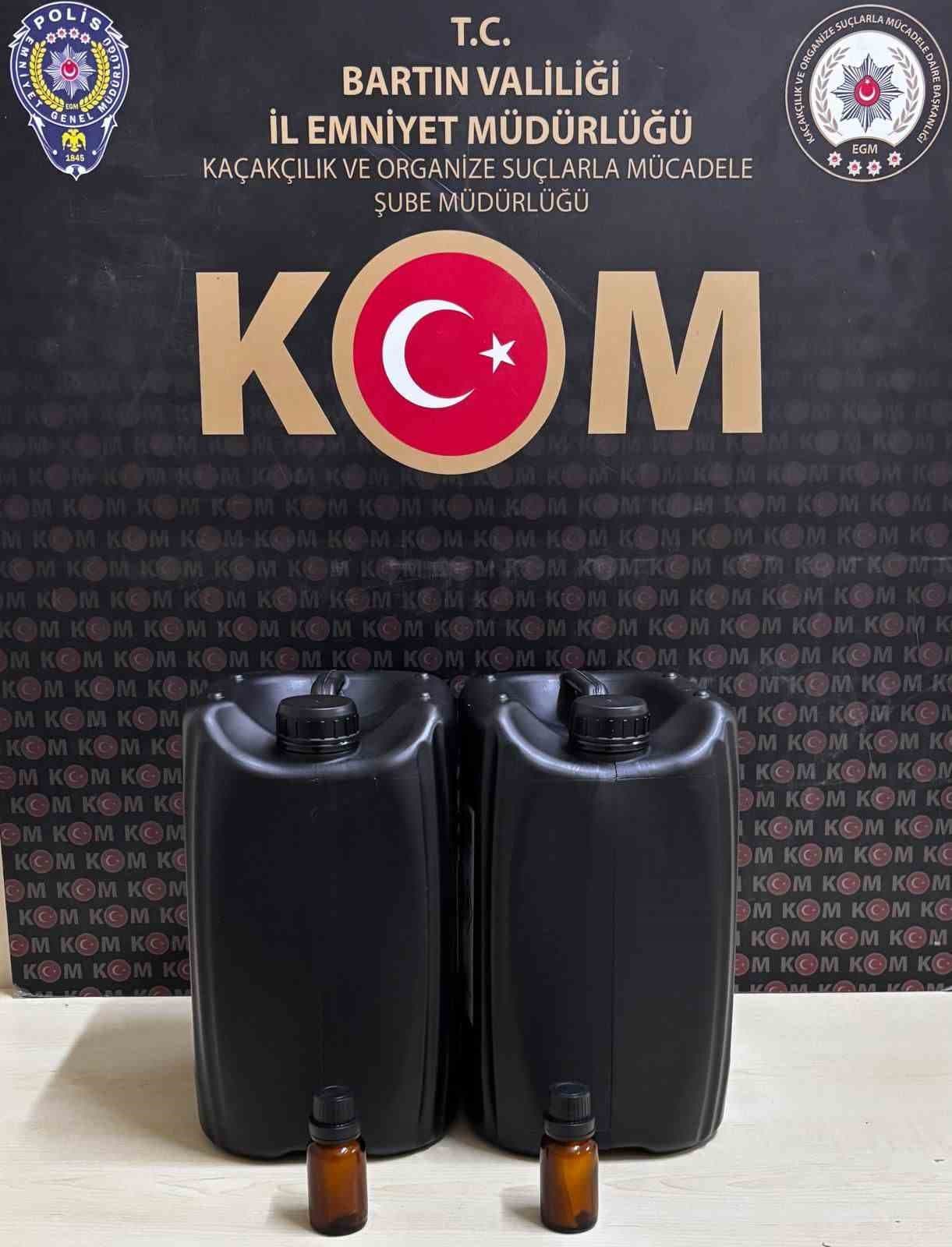 Bartın’da 10 litre etil alkol ele geçirildi
