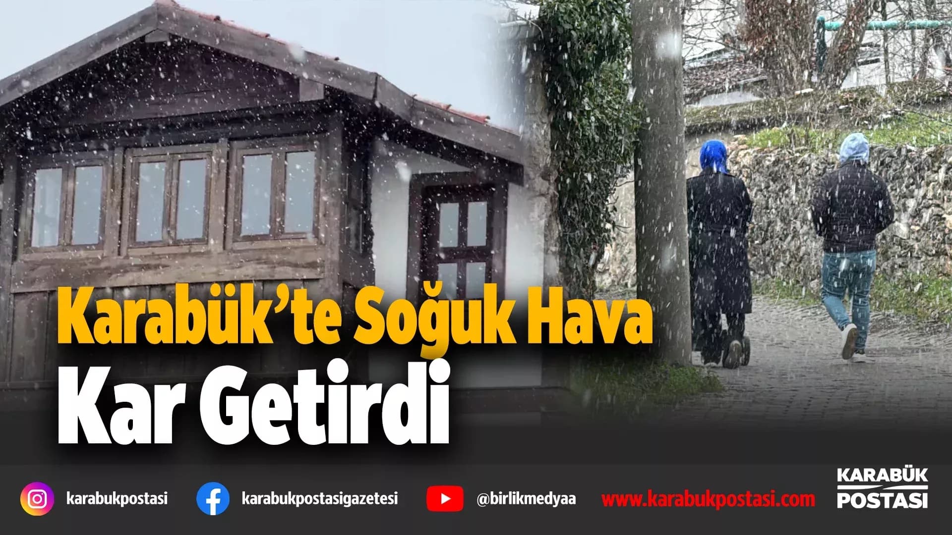 Karabük'ün yüksek kesimlerinde kar yağışı yeniden başladı
