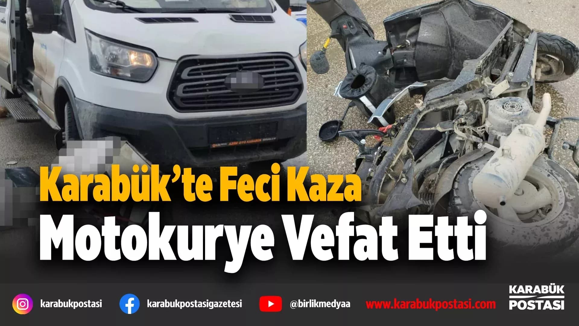 Öğrenci servisi ile çarpışan motokurye hayatını kaybetti