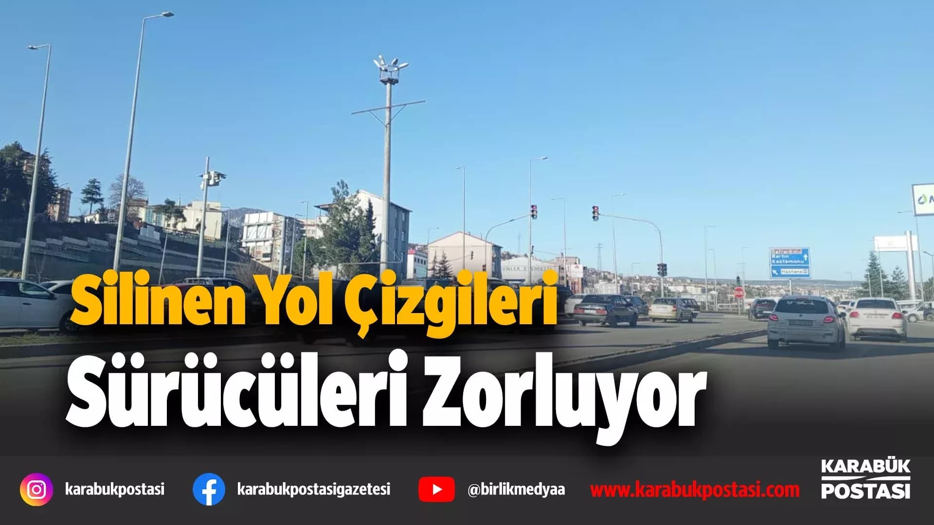 Silinen Yol Çizgileri Sürücülere Zor Anlar Yaşatıyor