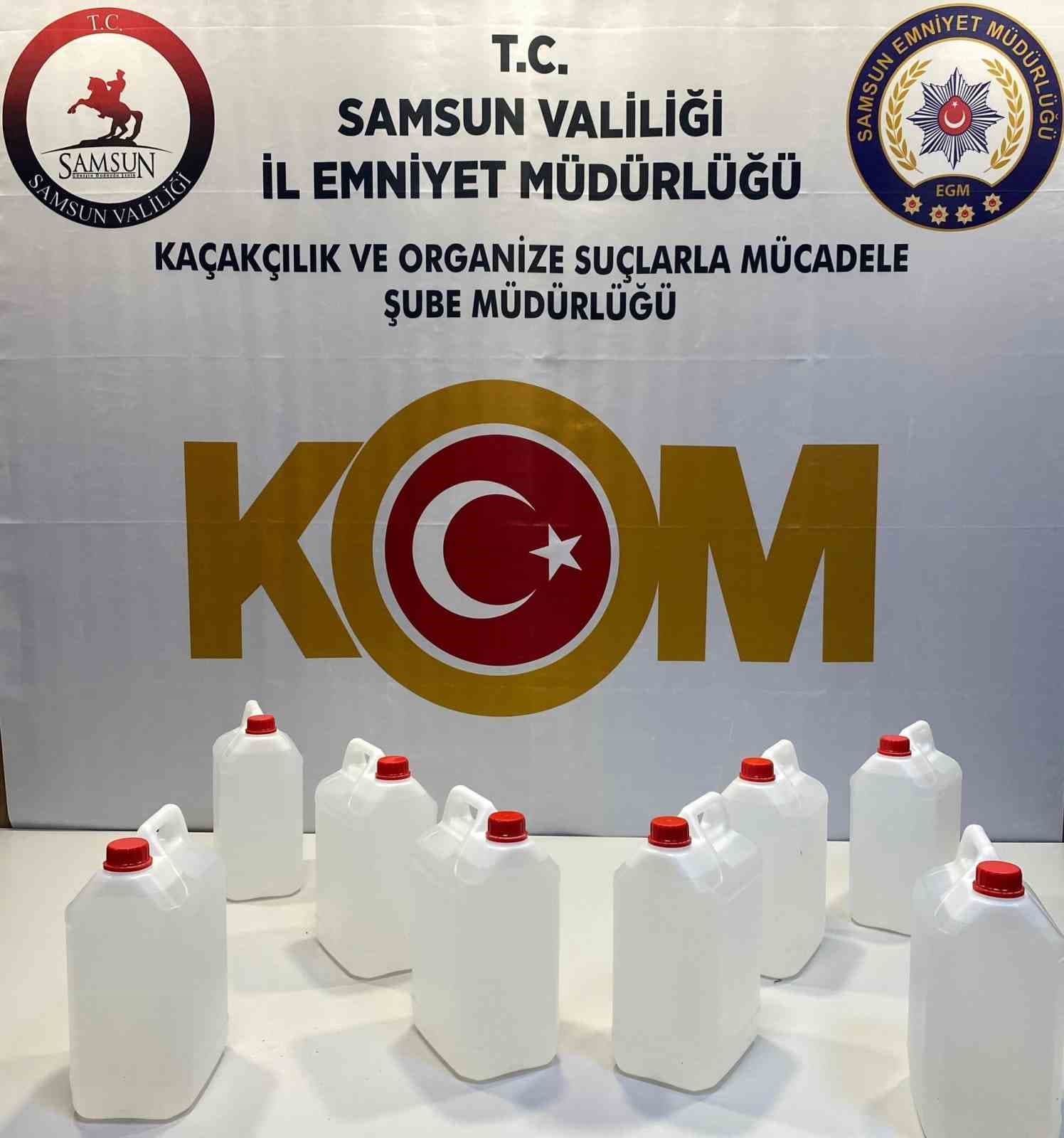 Samsun’da 40 litre kaçak etil alkol ele geçirildi