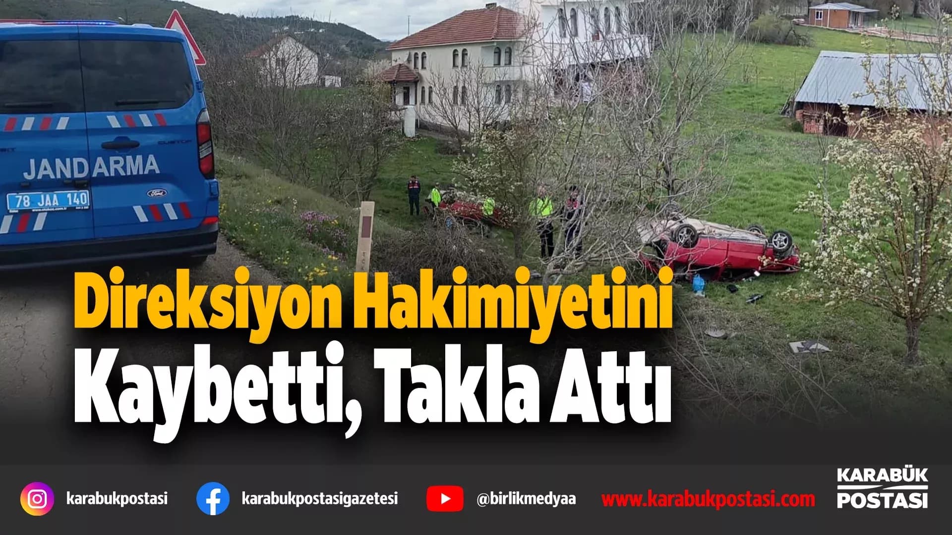 Bahçeye uçup takla atan otomobilin sürücüsü yaralandı