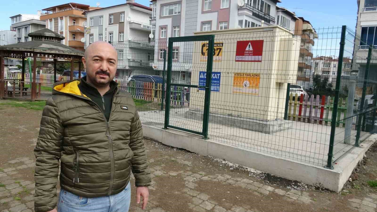 Samsun’da çocuk parkındaki doğal gaz istasyonuna tepki