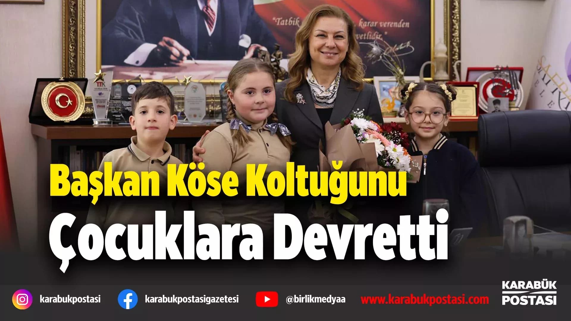 Başkan Köse koltuğunu çocuklara devretti