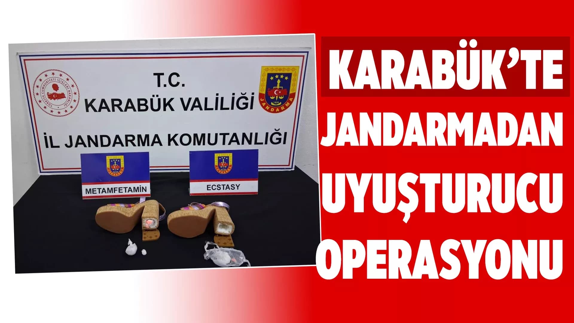 Karabük'te kadın ayakkabısının topuğundan uyuşturucu çıktı