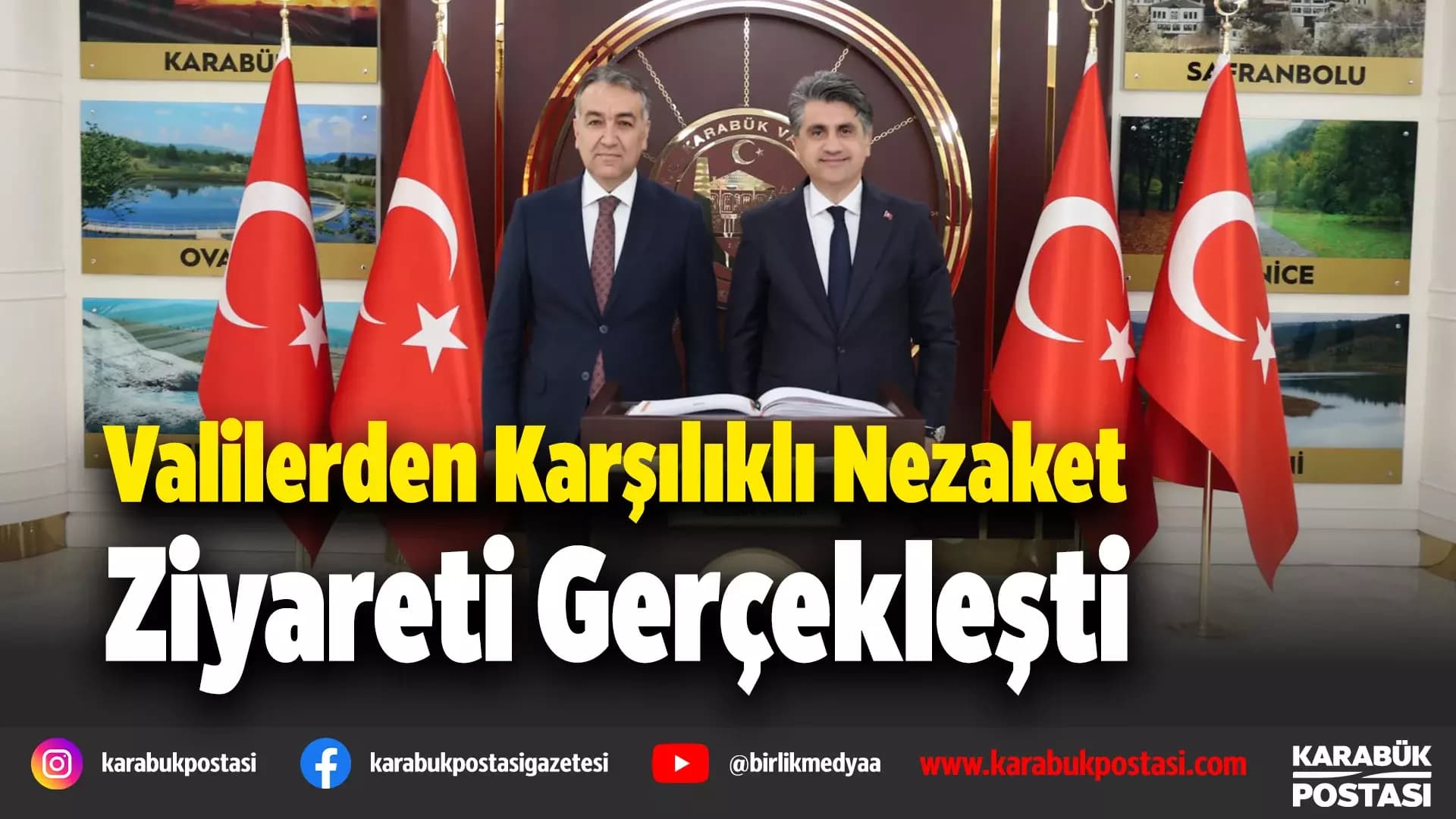 Bolu Valisi Aydın’dan Vali Çağatay’a ziyaret