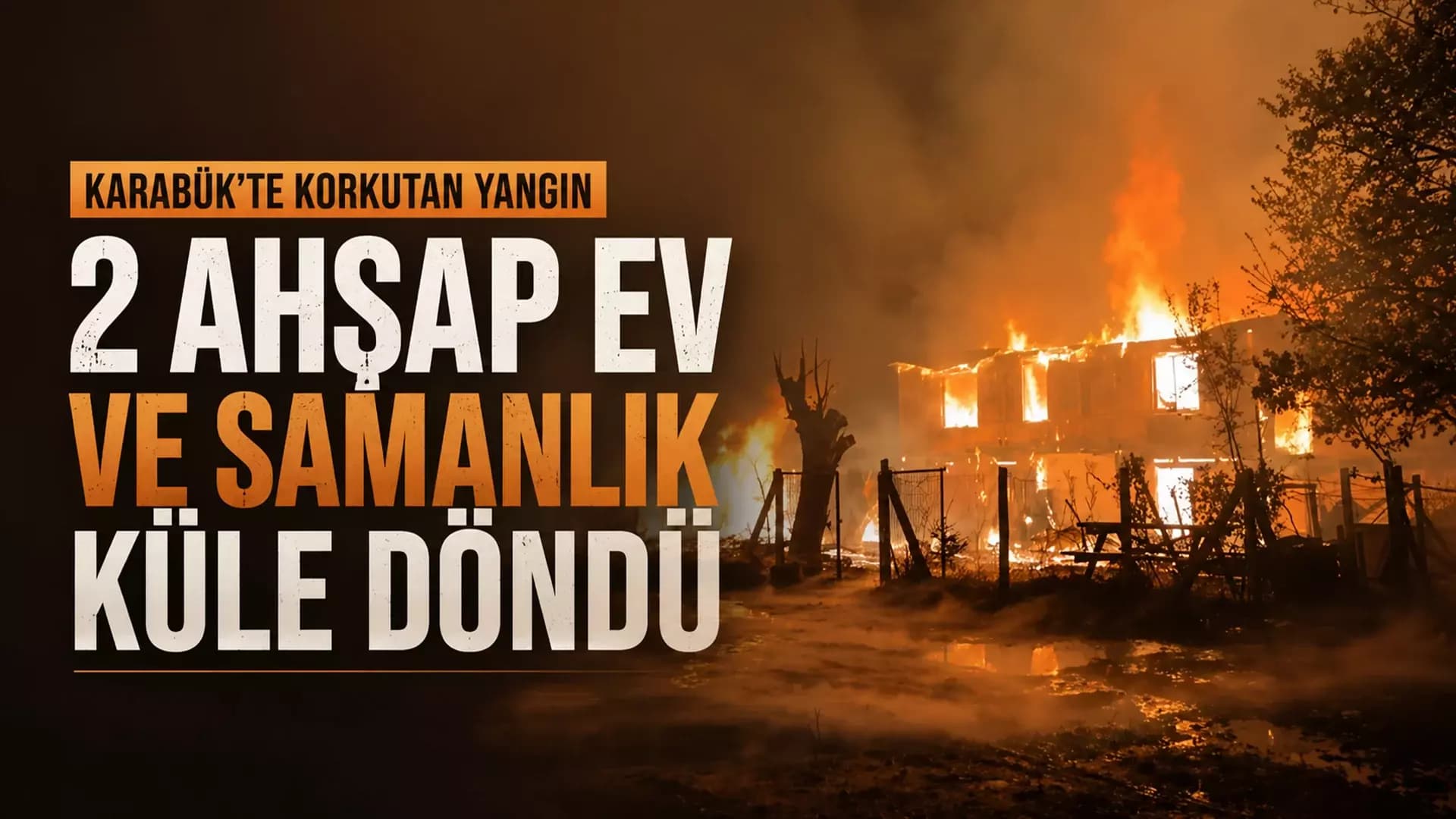 Karabük'te İki Ev ve Samanlık Kül Oldu