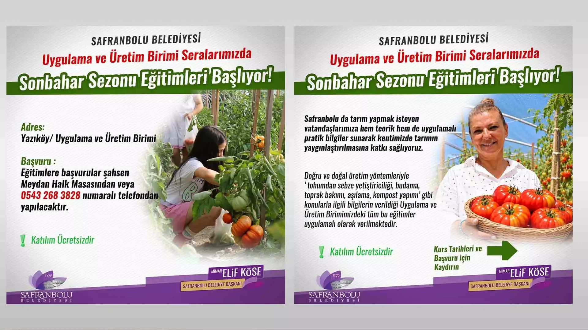 Safranbolu’da ücretsiz tarımsal üretim eğitimleri başlıyor