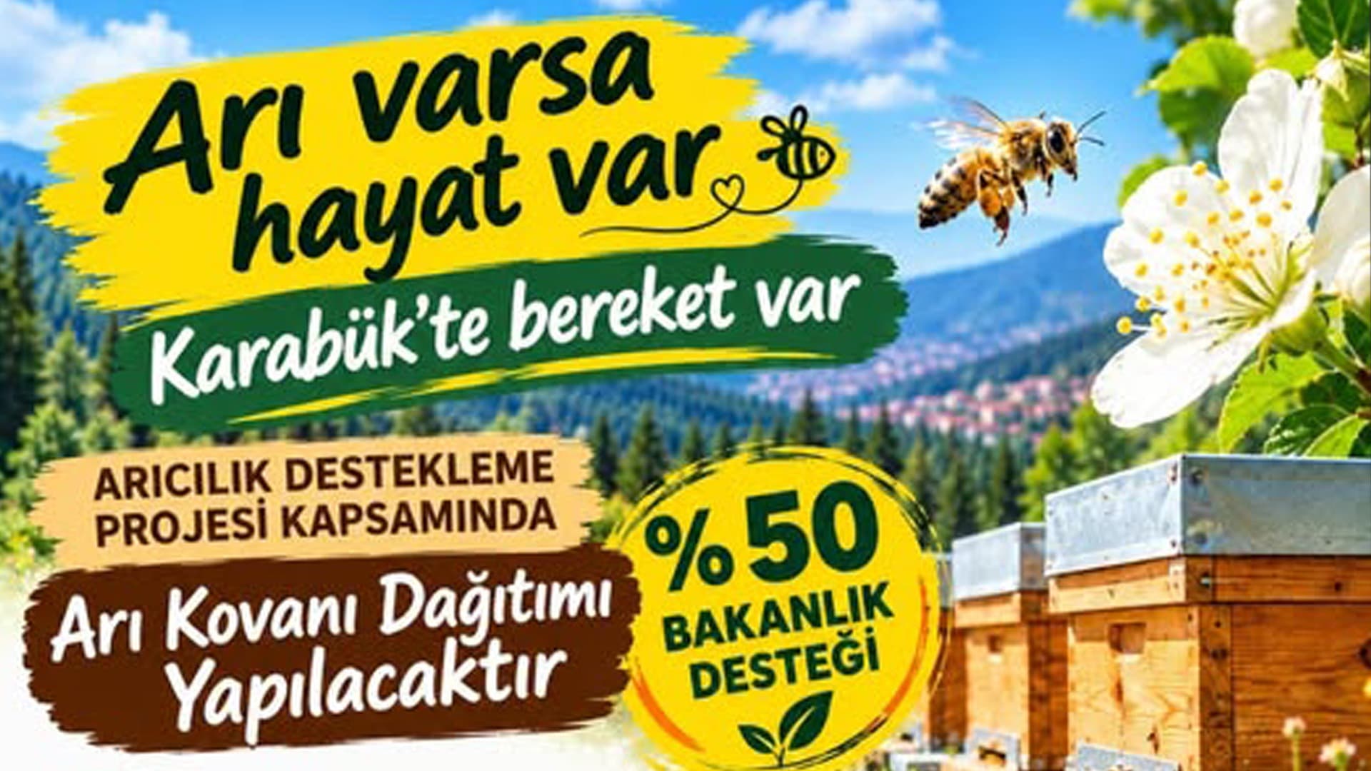 Karabük arıcılara 5 kovan desteği