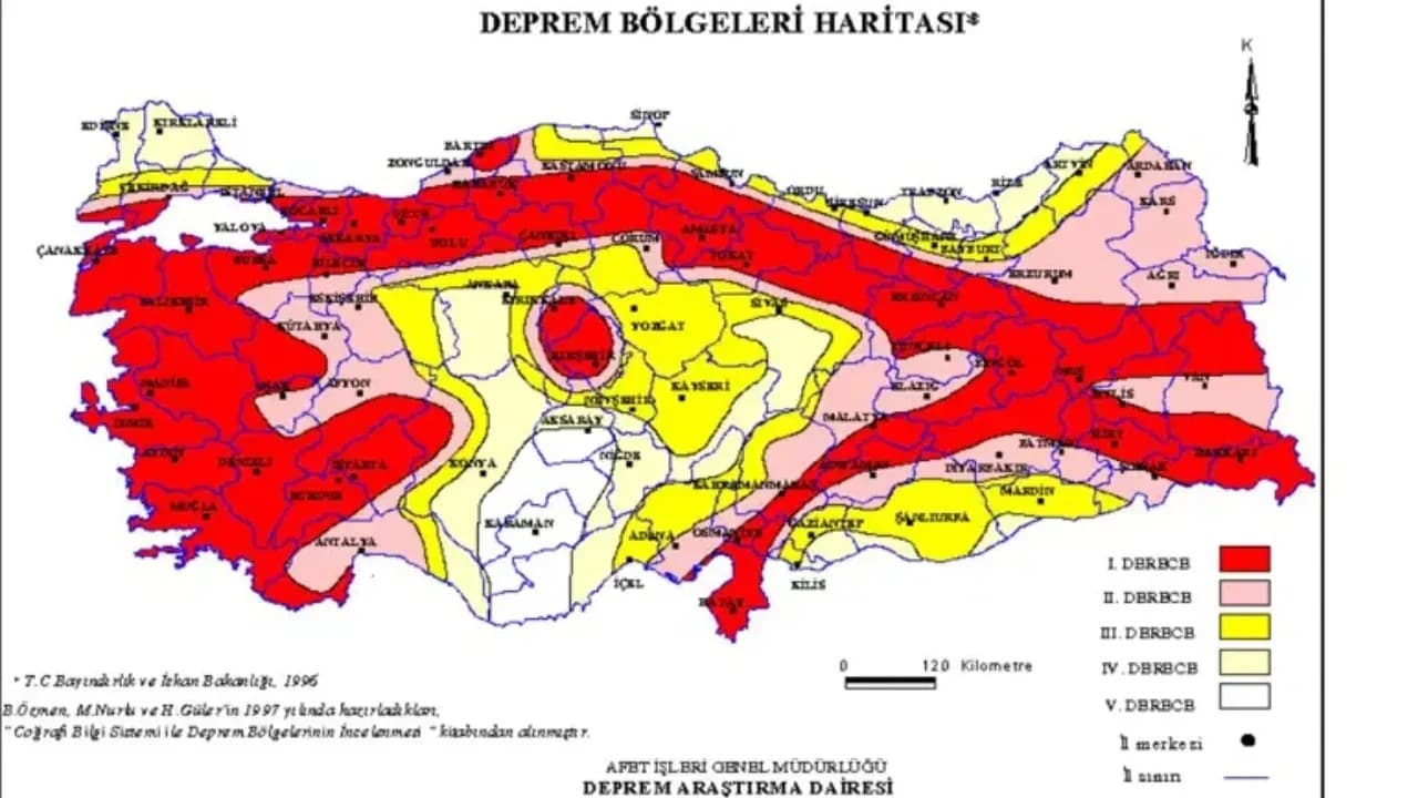 TÜRKİYE’NİN DEPREM HARİTASI GÜNCELLENDİ