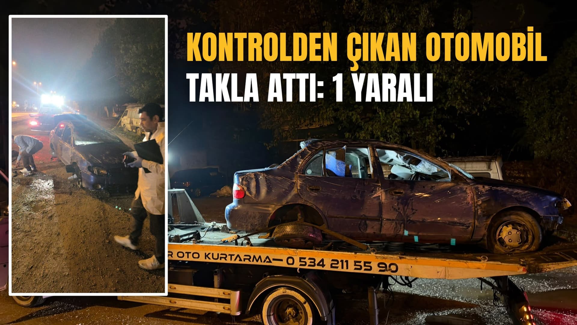 Kontrolden çıkan otomobil takla attı: 1 yaralı