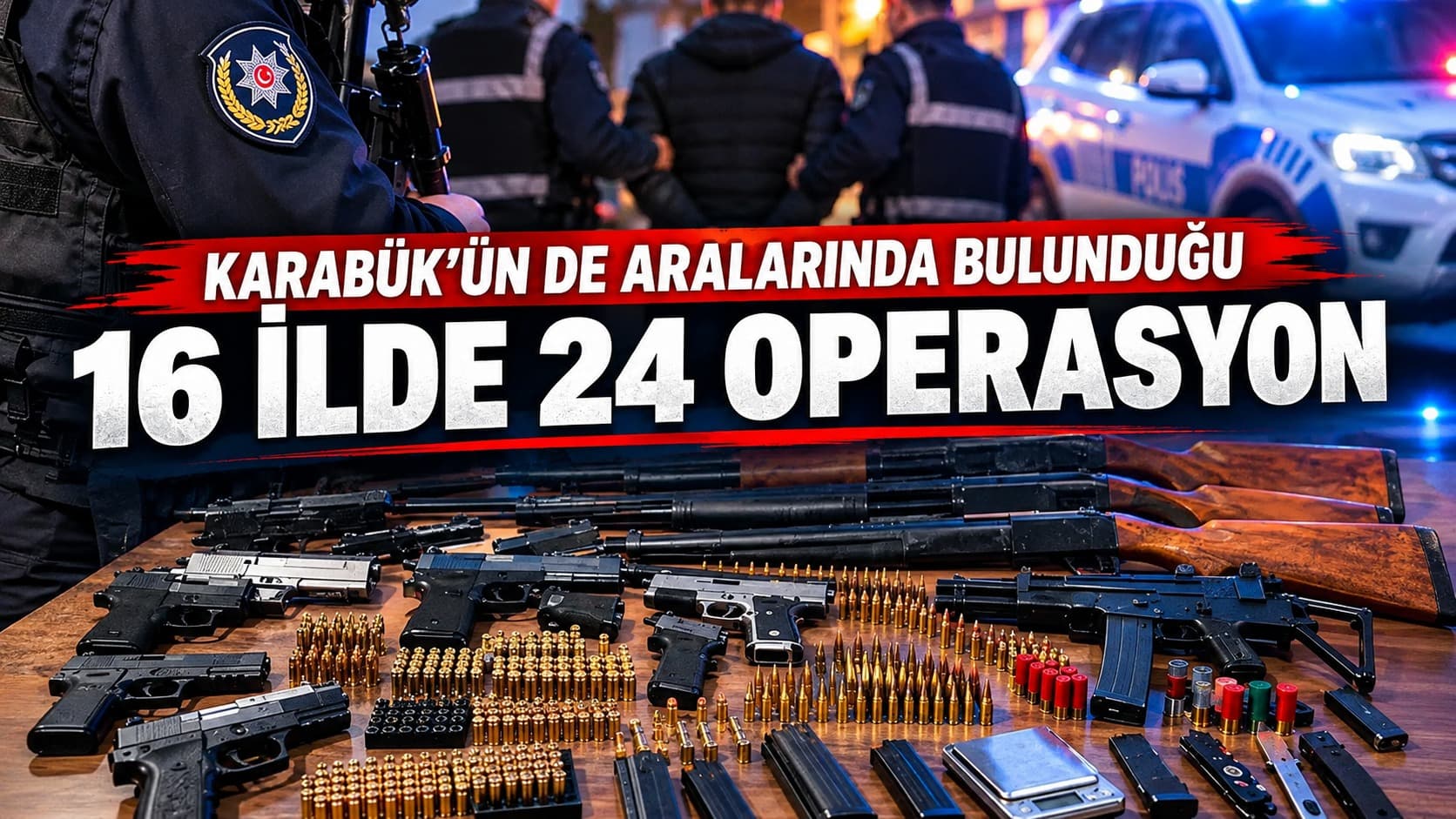 Karabük dahil 16 ilde organize suç operasyonu: 55 tutuklama