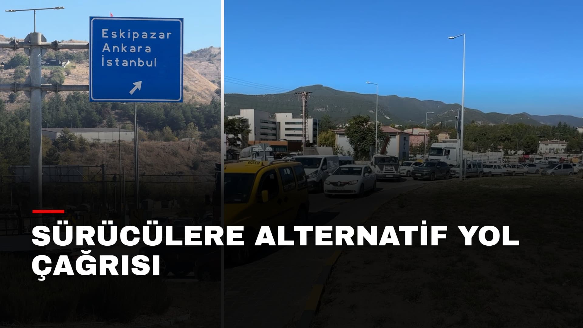 KARABÜK’TE KAZA SONRASI TRAFİK YOĞUNLUĞU