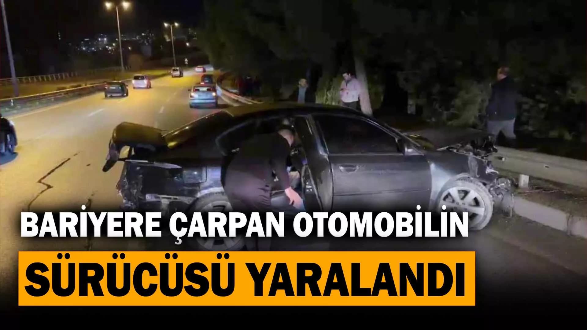 Safranbolu'da bariyere çarpan otomobilin sürücüsü yaralandı