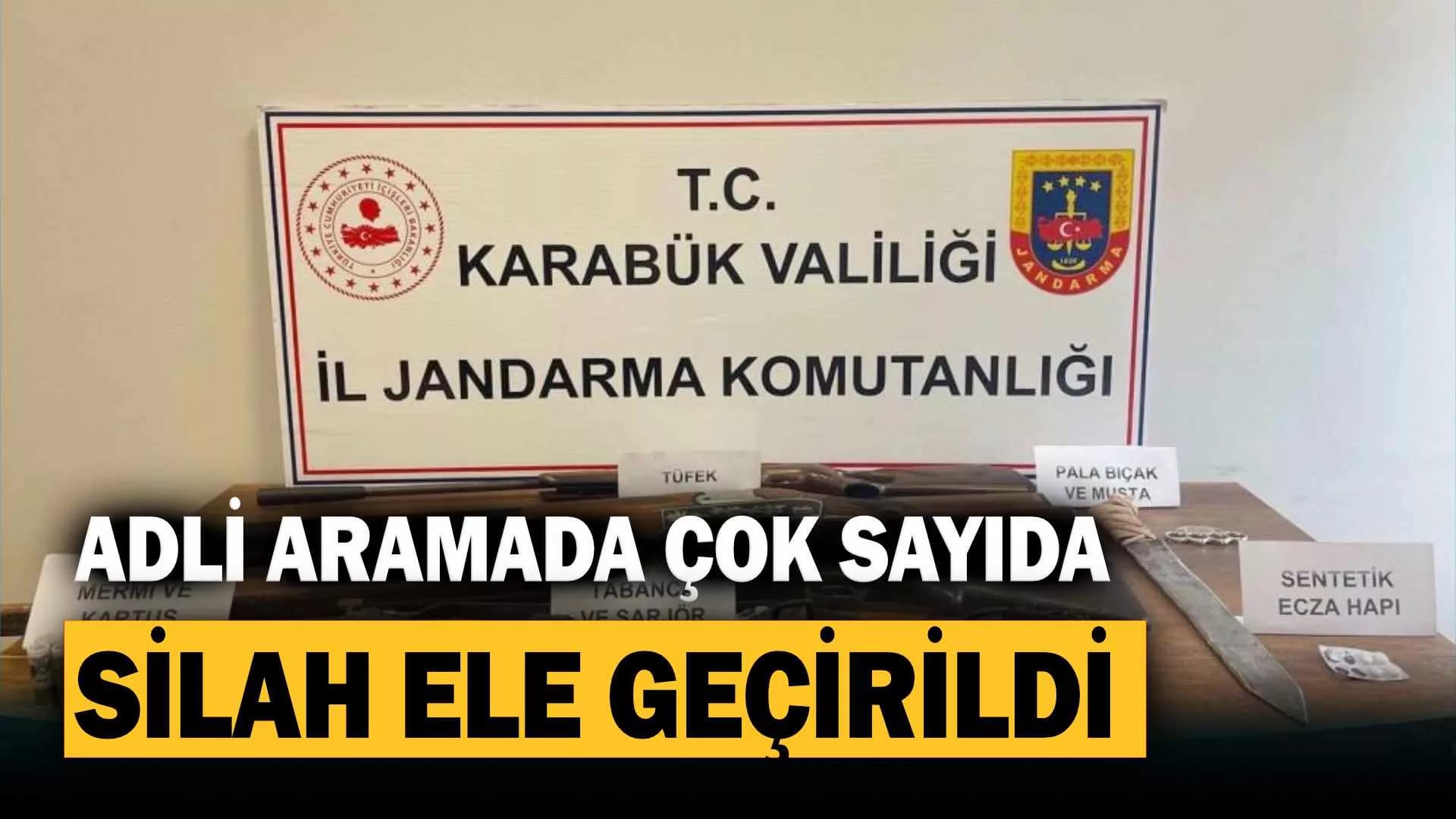 Karabük'te adli aramada çok sayıda silah ele geçirildi