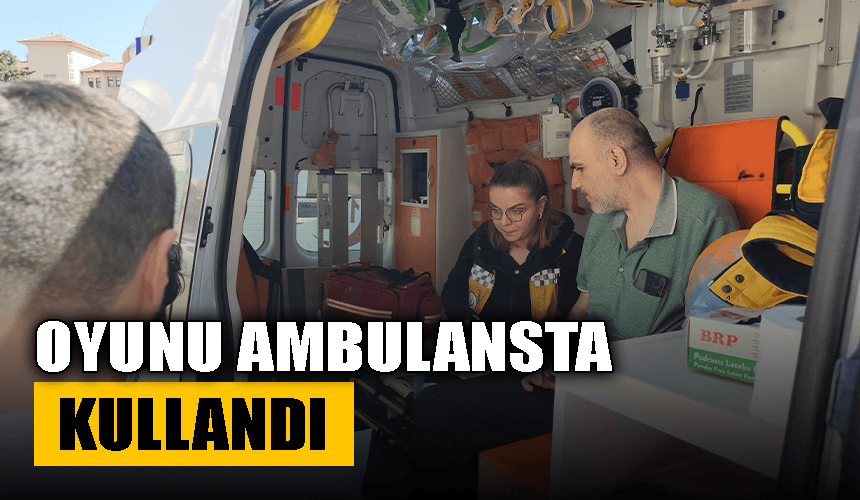 Karabük'te SMA hastası İsmail İnce, oyunu okul bahçesinde ambulansta kullandı