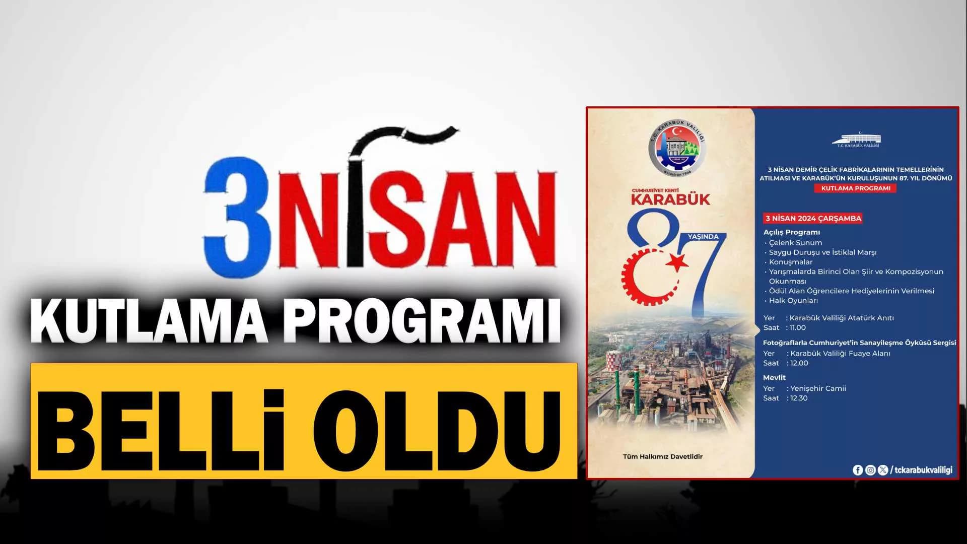 3 Nisan Kutlama Programı Belli Oldu